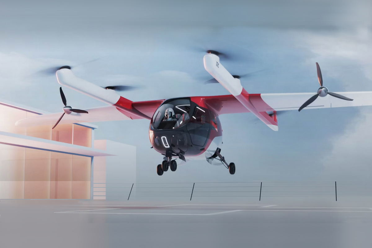 ERC System Charlie ems eVTOL planned production model illustration ERC System Charlie ems eVTOL planned production model illustration